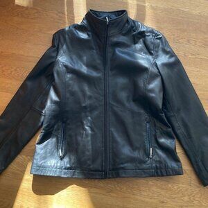 Kenneth Cole Reaction Black Leather Women's Jacket XL